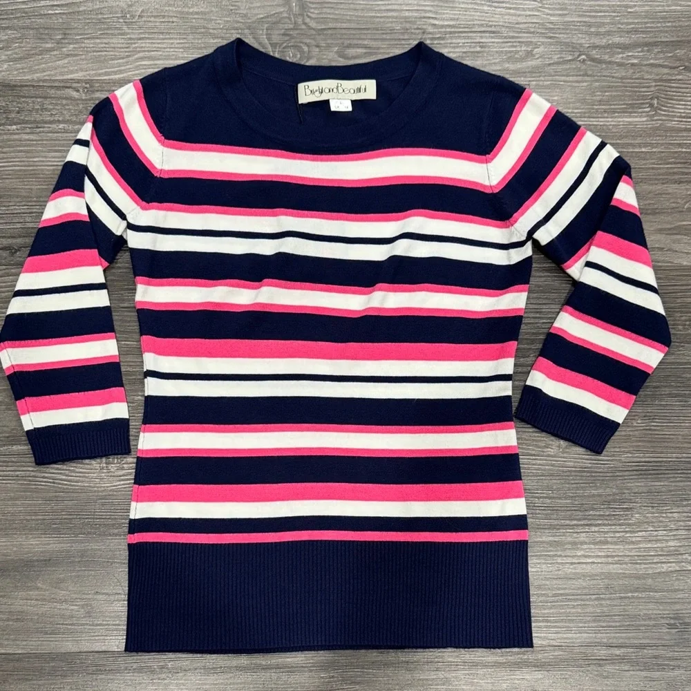 NWT Retro Bright and Beautiful Striped Sweater Size UK 14 US 10 *Runs Small NEW - Picture 1 of 6
